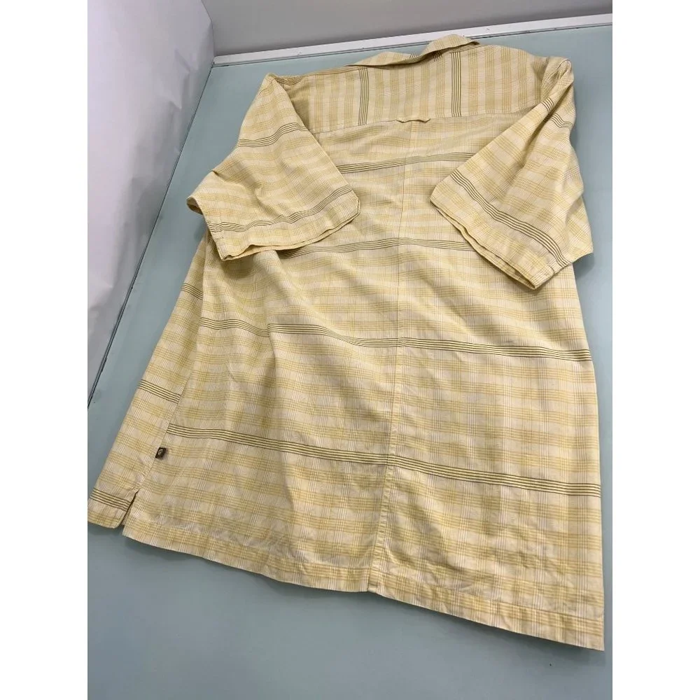 The North Face A5 Series Men Shirt Short Sleeve Button Up Hiking Yellow Large L